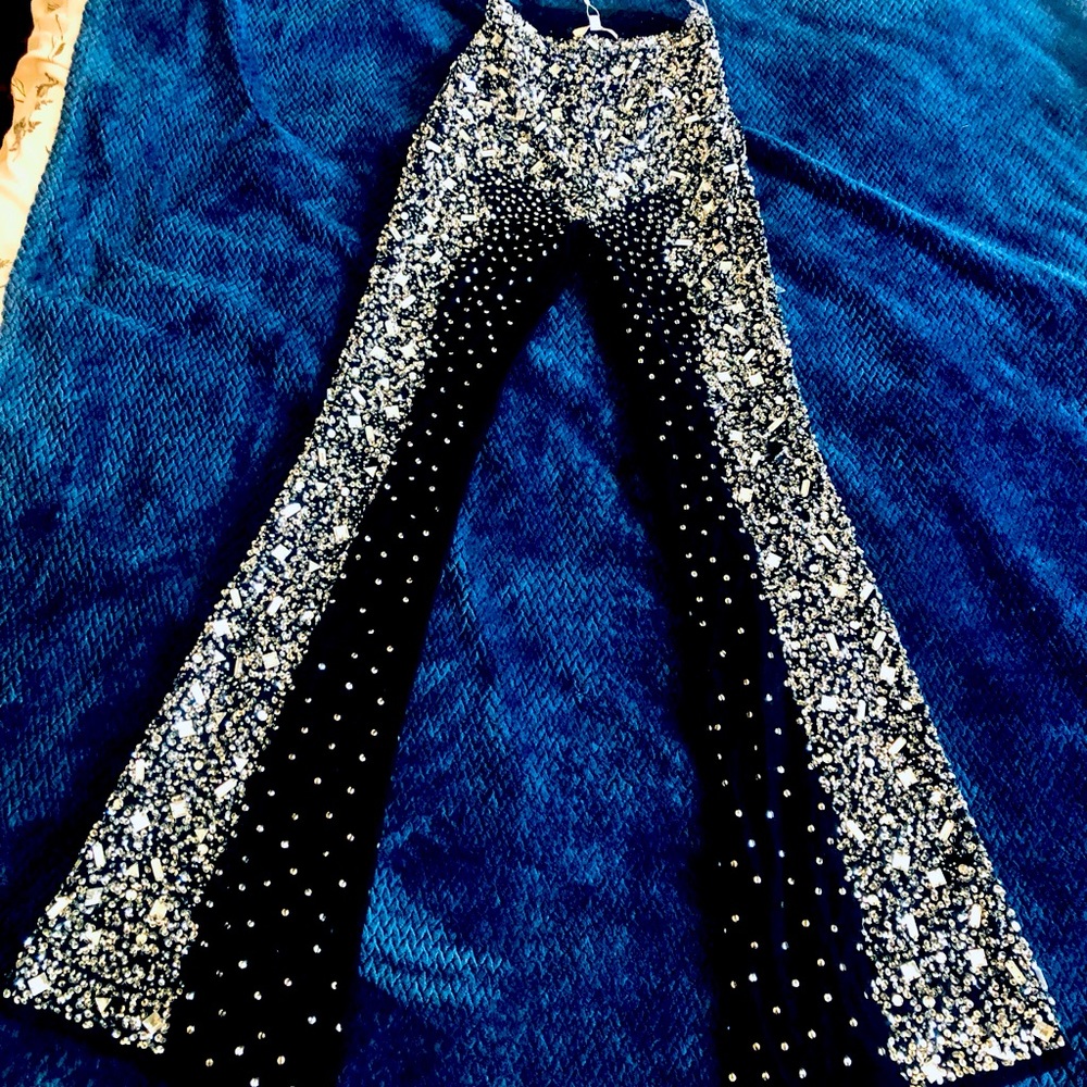 Carli Bybel Embellished Trousers black US 2 NWT!